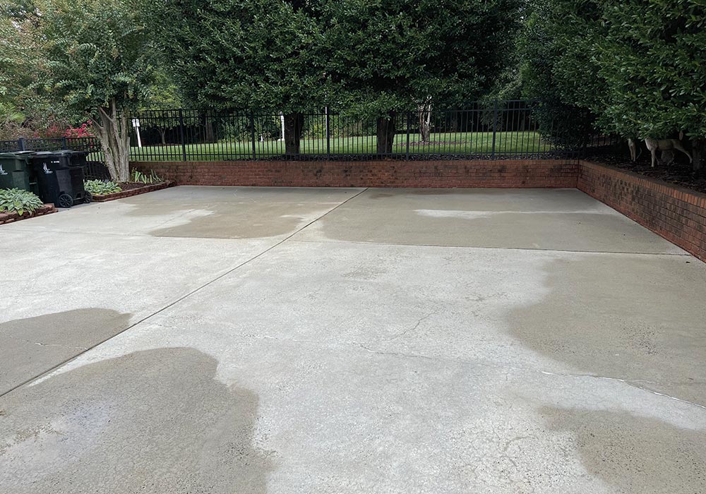 concrete driveway pressure washing after
