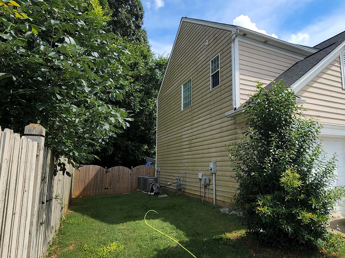 house washing soft wash mildew removal in Mint Hill before picture