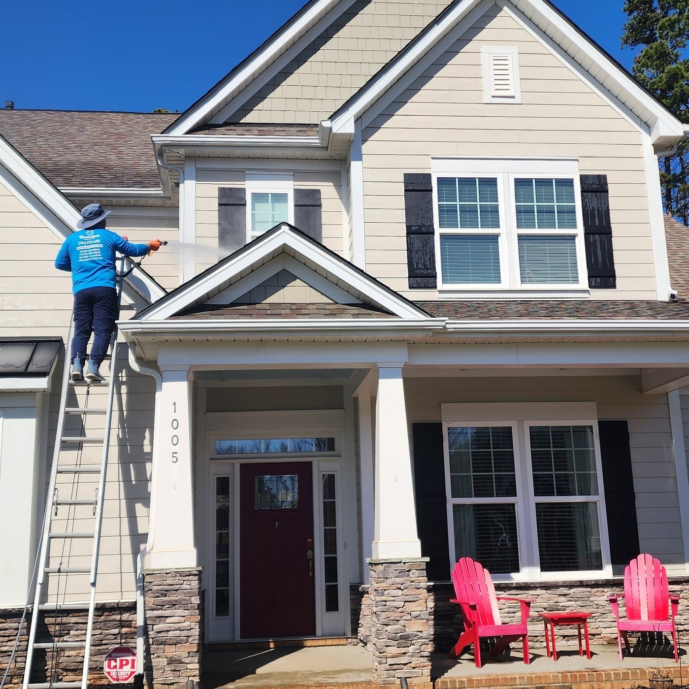 Charlotte residential pressure washing Bluewhale Powerash